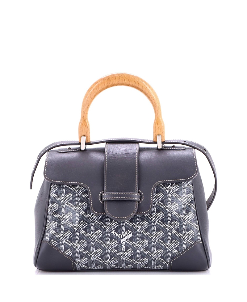 Pre-Owned Goyard Mini Saigon Top Handle Bag Coated Canvas with Leather