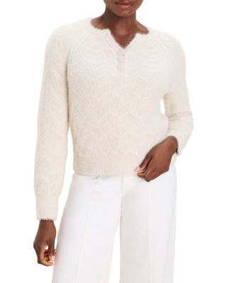 Parquet Split Neck Henley Sweater