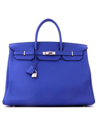 Birkin 40 Handbag Blue Togo with Palladium Hardware