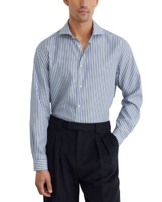 Reiss Wolf Triple Stripe Cutaway Collar Shirt