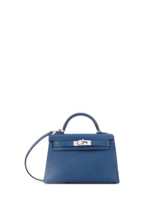 Kelly 20 Handbag Verso Chevre Mysore with Palladium Hardware