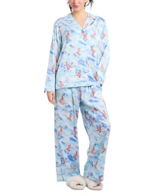 Snow Bunnies Satin Long Sleeve Pajama Set