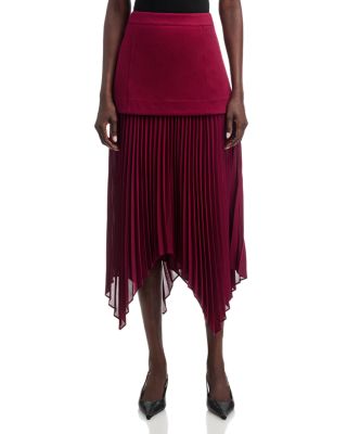 Layered Pleated Midi Handkerchief Skirt