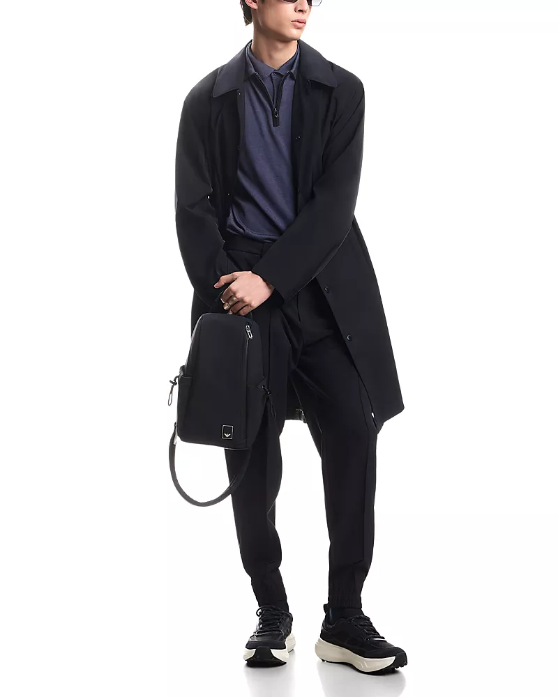 Emporio Armani Point Collar Button Trench Coat