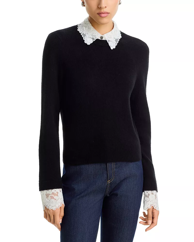 Cinq a Sept Trisha Wool Blend Collared Sweater