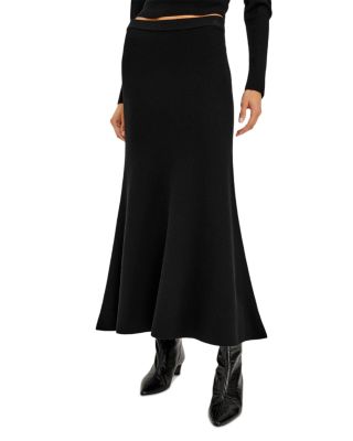 Odita Wool Blend A Line Maxi Skirt