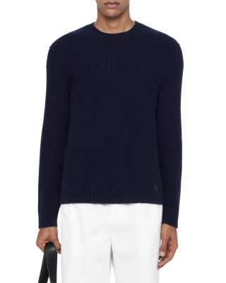 Enzo Ribbed Cashmere Crewneck Sweater