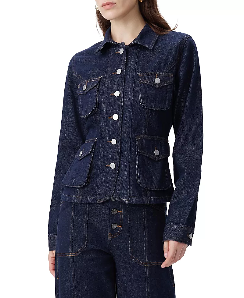 Bayeas Women's Button Front Denim Jacket with Four Pockets in Dayform Wash