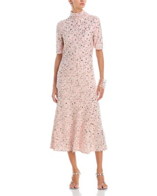 Floral Bead & Sequin Midi Dress