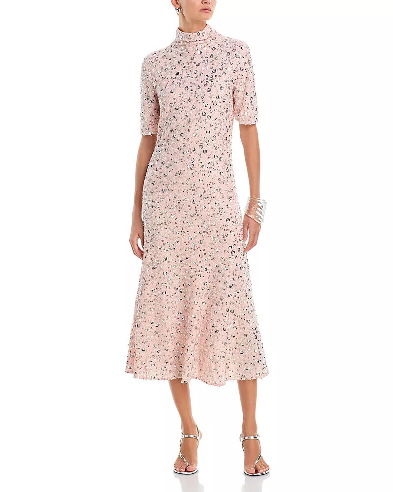 Rabanne Floral Bead & Sequin Midi Dress