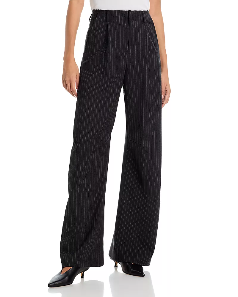 MM6 Maison Margiela Pinstripe Canvas Wide Leg Pants
