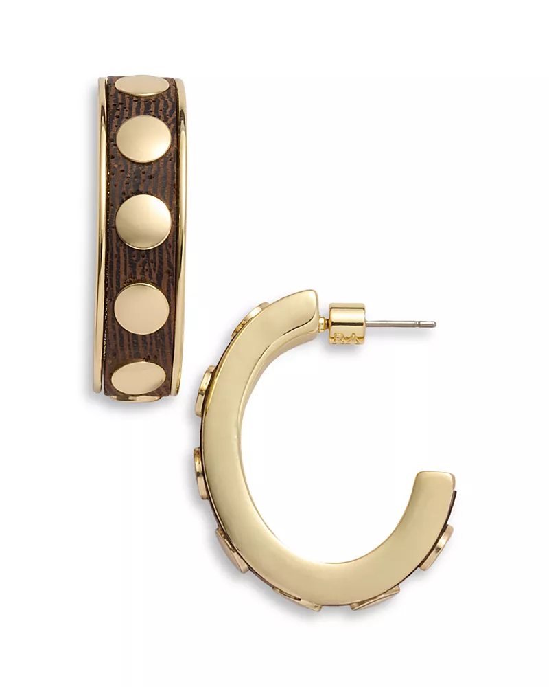 Roxanne Assoulin Studded Wood Hoop Earrings