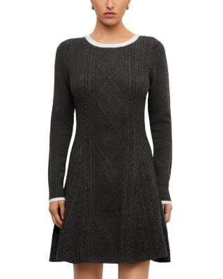 Fifteen Twenty Lucienne Cable Knit A Line Sweater Dress