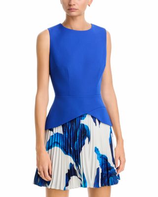 Haddy Floral Printed Pleated Mini Dress