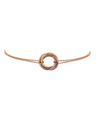 Pre-Owned Cartier Trinity Chain Bracelet 18K Tricolor Gold and Pink Sapphires