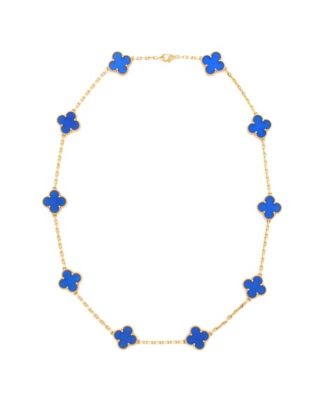 Pre-Owned Van Cleef & Arpels Vintage Alhambra 10 Motifs Necklace 18K Gold and Agate, 17