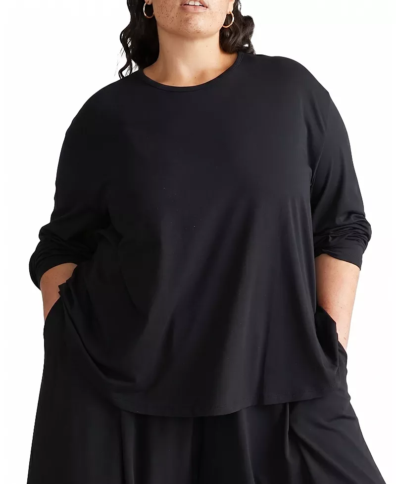 Universal Standard Women's Plus Pina Long Sleeve Lounge Tee