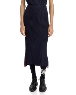 Wool & Silk Ottoman Rib Midi Skirt