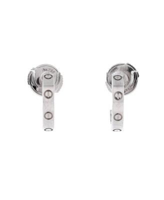  Small Love Hoop Earrings 18K White Gold