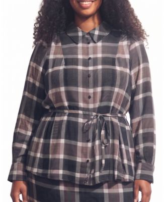  Women's Plus Hermione Flowy Hem Chiffon Blouse