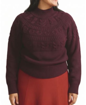 Women's Plus Safiya Cable Knit Sweater