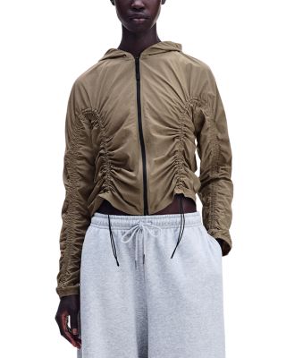 Ruched Lightweight Hooded Jacket