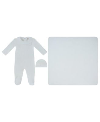  Unisex Classic Bib Footie, Hat & Blanket Set - Baby