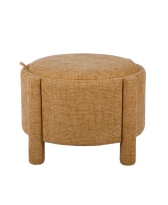  Bellamy Chenille Storage Stool With Reversible Tray Top