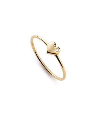 Ana Luisa Solid Yellow Gold Mini Lab Grown Diamond Heart Ring