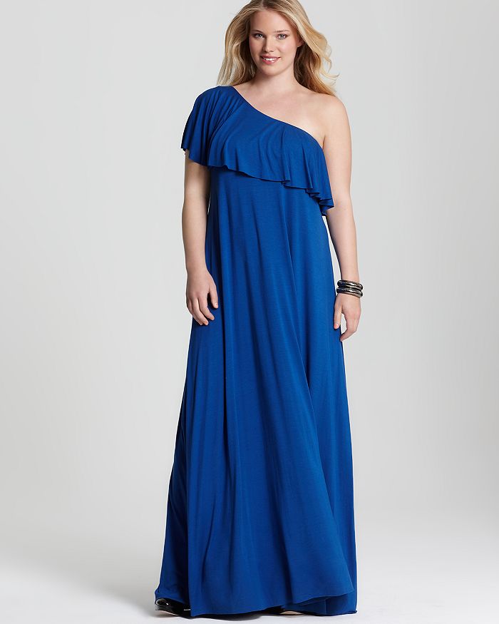 Rachel Pally White Label Plus Carlita Solid One Shoulder Maxi