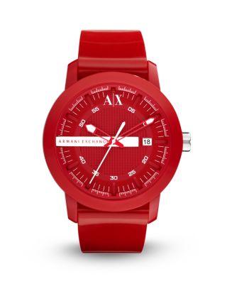 A X Armani Exchange Armani Exchange Red Rubber Watch 44mm Bloomingdale s