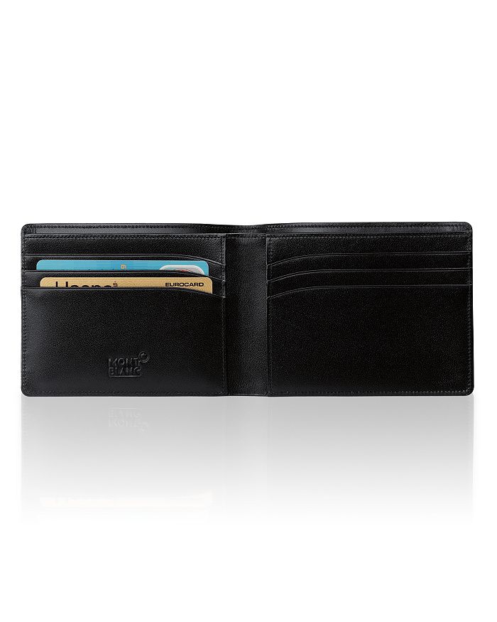 Shop Montblanc Meisterstuck Leather Wallet 6cc In Black