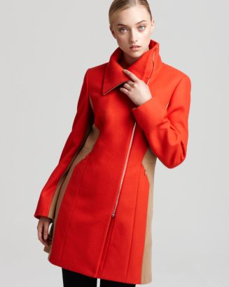 Calvin Klein Color Blocked Coat | Bloomingdale's