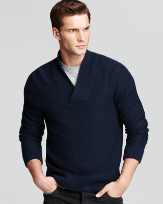 Bloomingdale's Navy retailer Blue Wool Utility Sweater