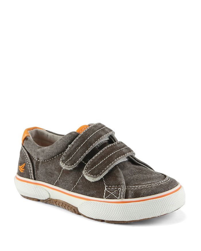 Sperry Kids Boys Halyard Sneaker - Salt-Washed Canvas Boat Shoes With Non-Marking Siped Outsole