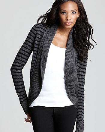 AQUA Sweater - Stripe Open Cardigan - 100% Exclusive | Bloomingdale's