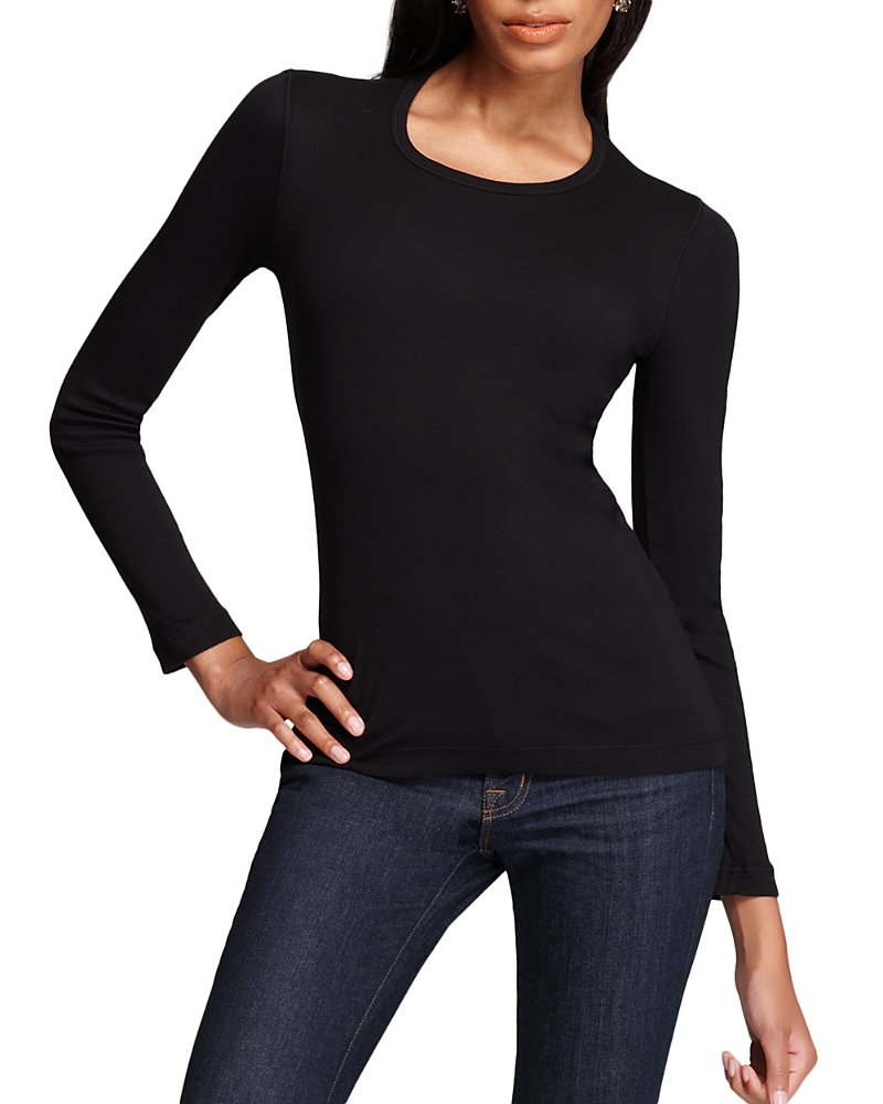 Front of plain black t-shirt.