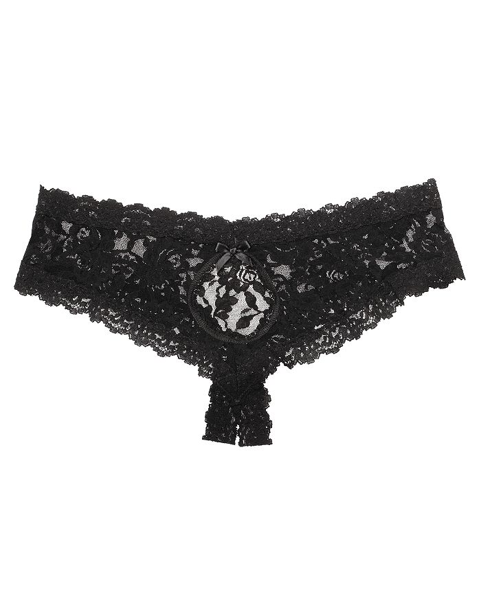 Shop Hanky Panky After Midnight Signature Open Panel Cheeky Hipster In Black