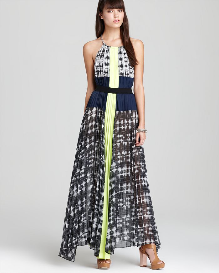 BCBGMAXAZRIA Dress Printed Color Block Maxi Bloomingdale s