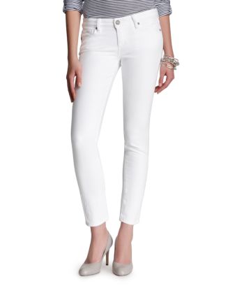PAIGE Skyline Ankle Peg Jeans in Optic White | Bloomingdale's
