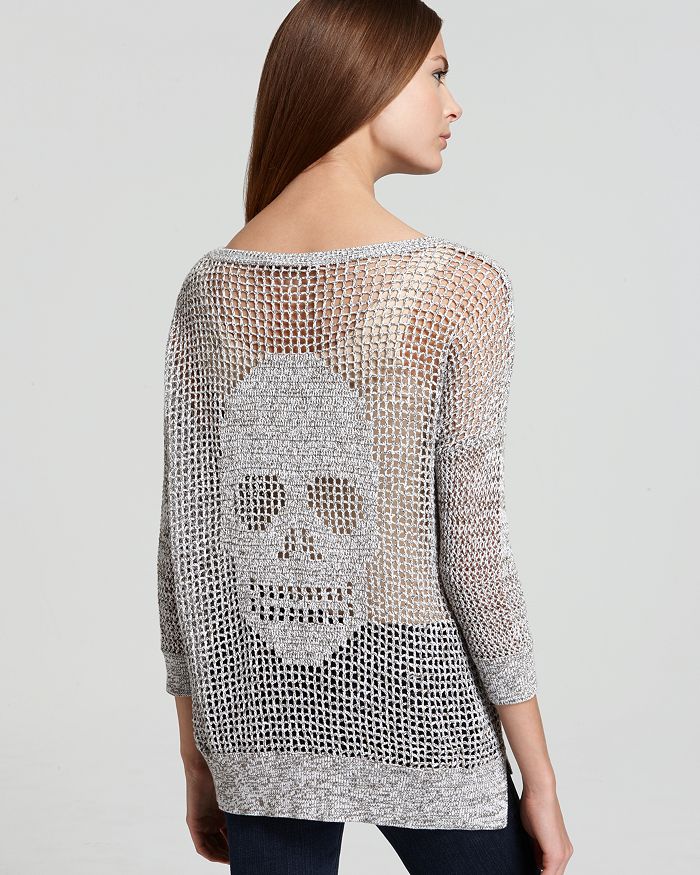 Autumn Cashmere Sweater Hand Crochet Skull Pullover Bloomingdale s