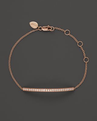 Meira T - 14K Rose Gold Bar Bracelet with Diamonds, .30 ct. t.w.