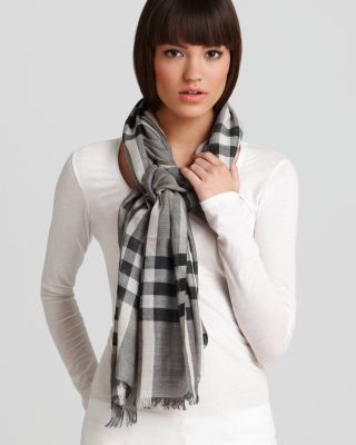 burberry giant check gauze scarf