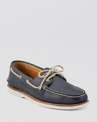 Sperry Gold Eyelet Leather Boat Shoes 