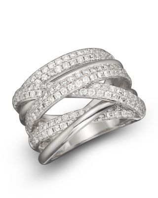 Bloomingdale's Fine Collection - Diamond Crossover Band in 14K White Gold, 1.45 ct. t.w.&nbsp;- Exclusive