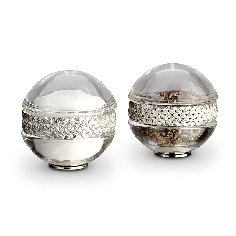 L'objet Braid Platinum-plated Salt And Pepper Shakers In Platinum