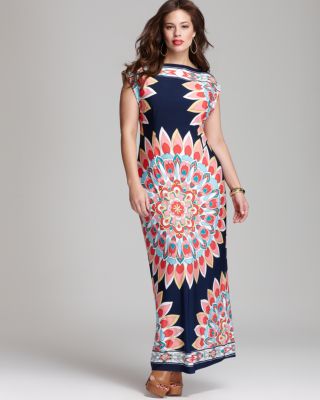 Melissa Masse Plus - Print Luxe Maxi Dress
