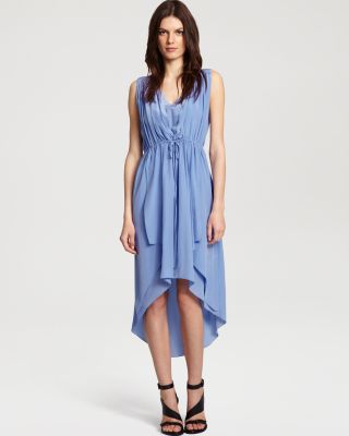 sachin and babi light blue dress Kenneth Cole Cutout Detail Ruched Waist Stretch Cotton Midi Dress main image 1