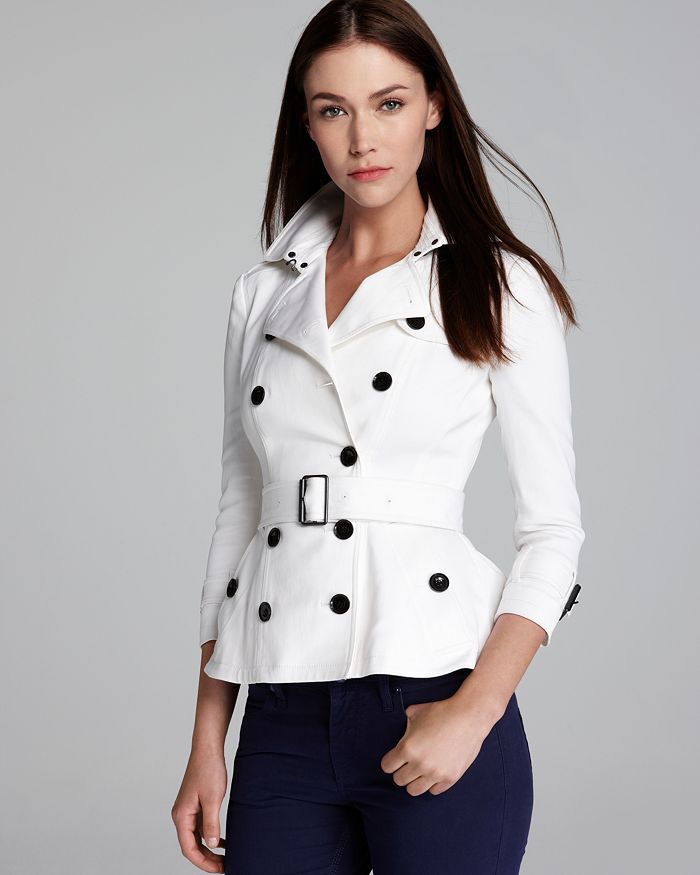 Burberry Shenstone Cropped Trench Coat with Belt Bloomingdale s