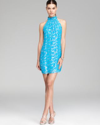 Robe Laundry Shelli Segal Taille 6 - Doré Métallisé, Style Wiggle à Bretelles Fines